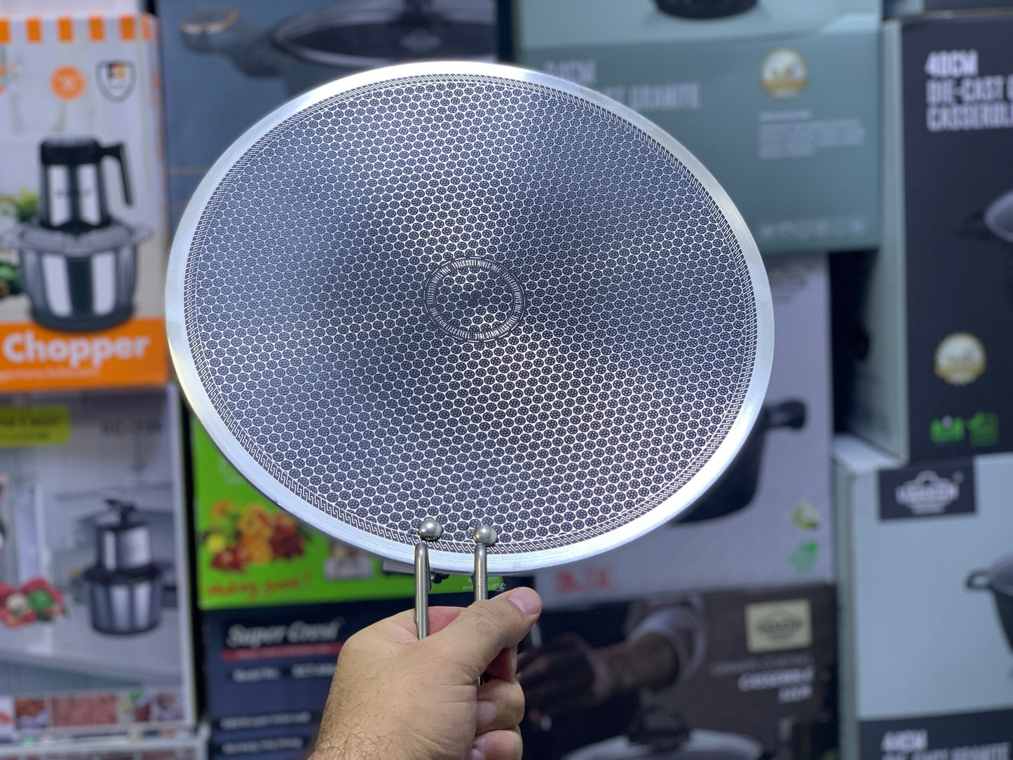 34-Cm Tawa |Honeycomb Pattern| 316 Steel Graded