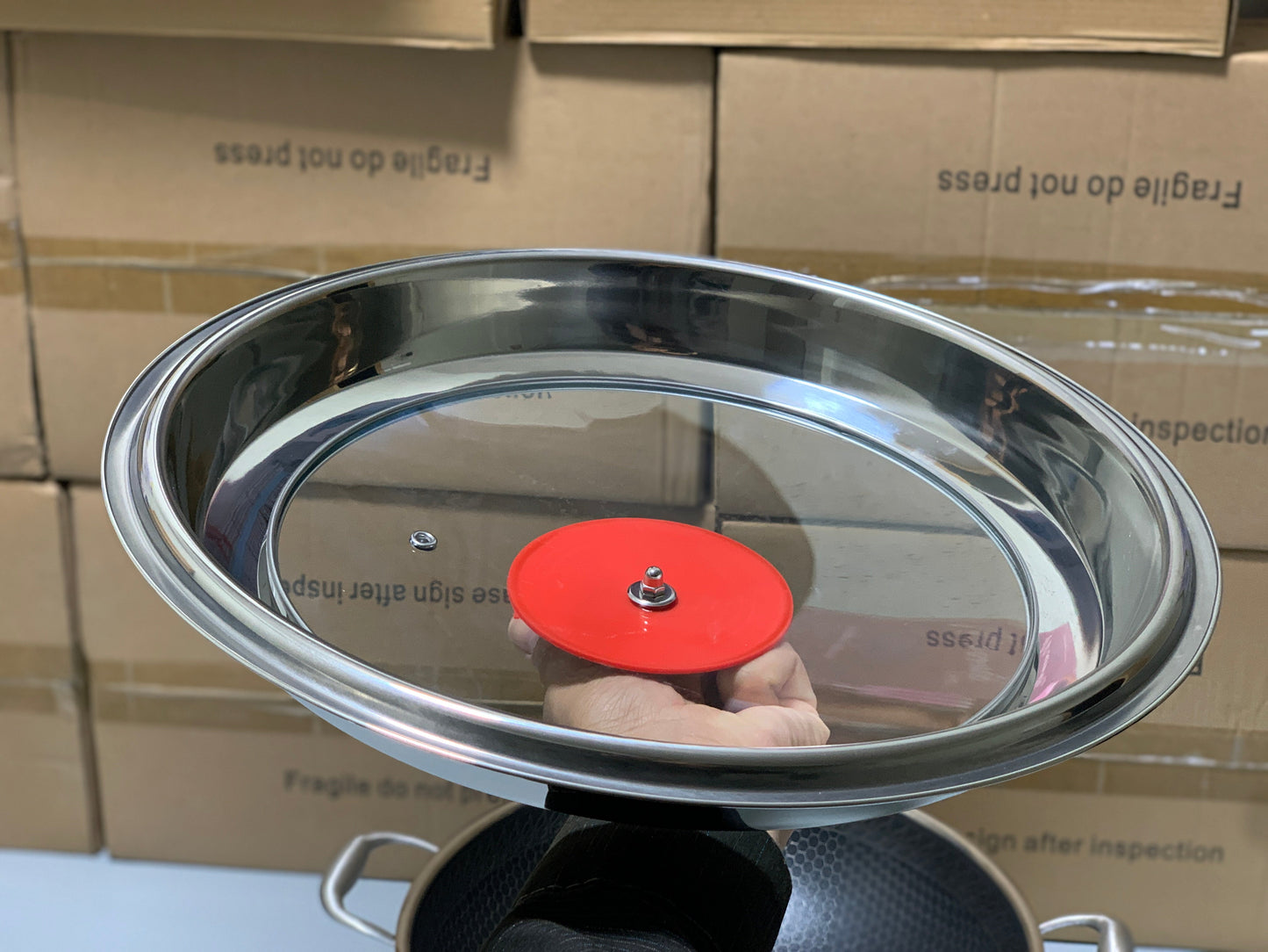 Laser Coated Honey Comb Pattern Deep/ Karahi /Handi