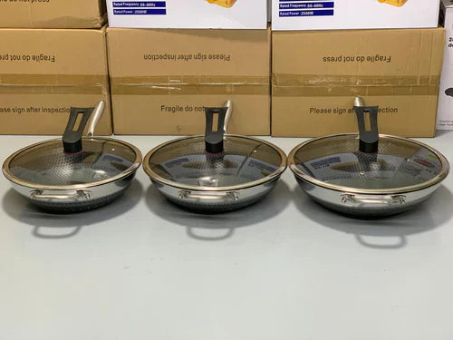 34cm Germany lesser honeycomb fry pan & handi