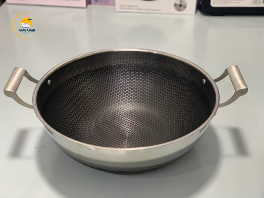 Laser Coated Honey Comb Pattern Deep/ Karahi /Handi