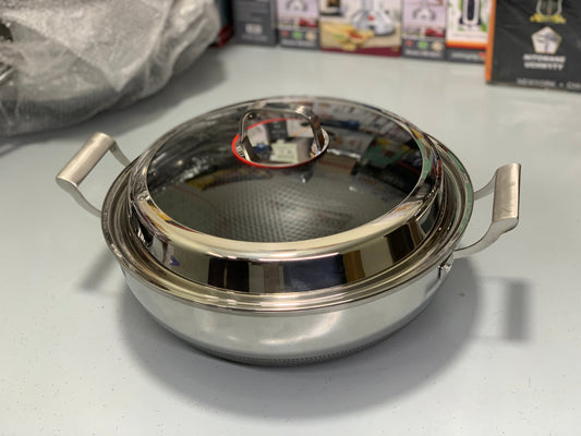 Laser Coated Honey Comb Pattern Deep/ Karahi /Handi